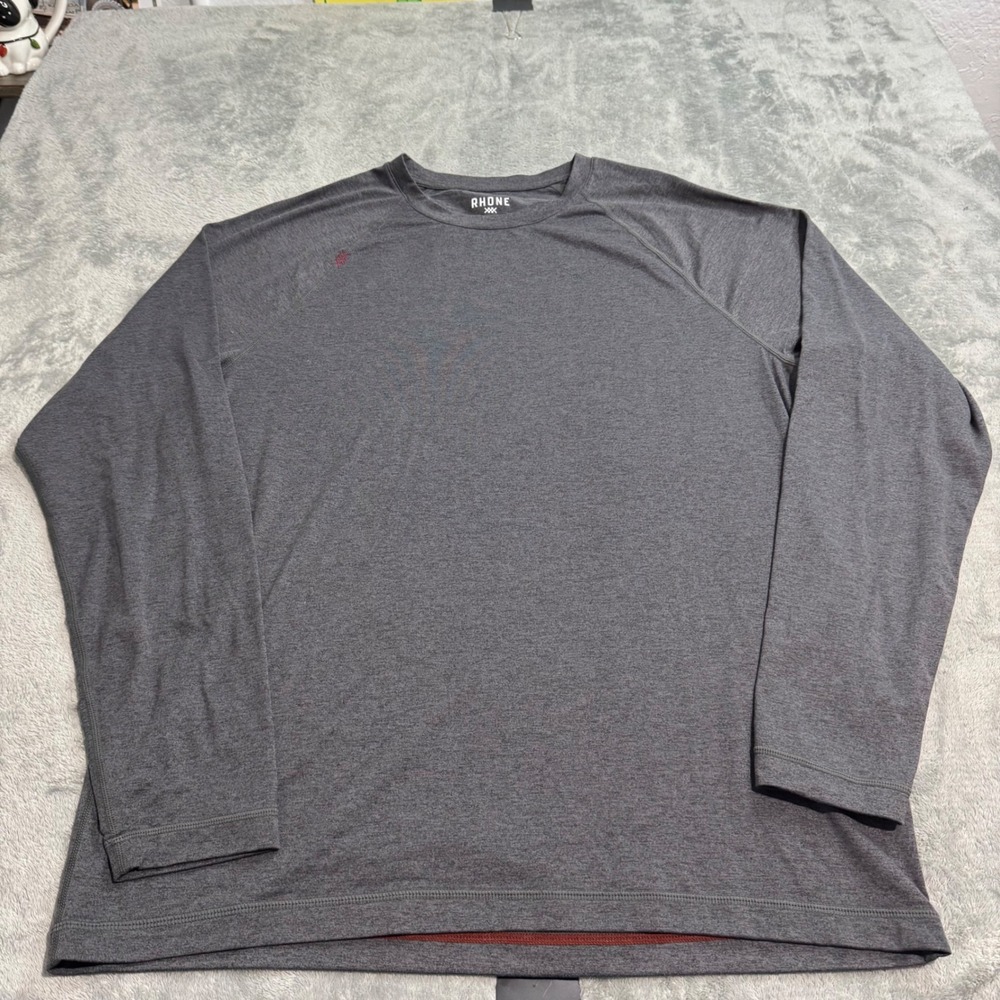 Rhone Reign Long Sleeve Training Shirt Mens Large Gray Heather Activewear 100188